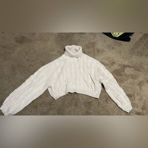 Baby pink cropped turtleneck